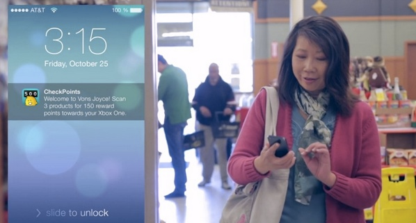 Example of an InMarket CheckPoints app iBeacon experience