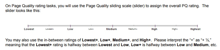 Google's page quality rating scale (excerpt from Search Quality Evaluator's Guide).