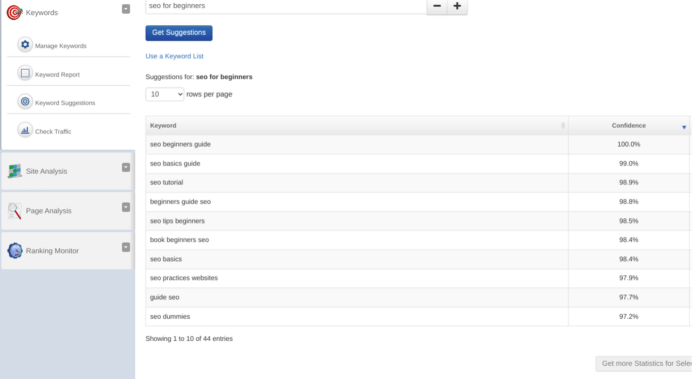 Keyword Suggestions Tool in SEOToolSet.